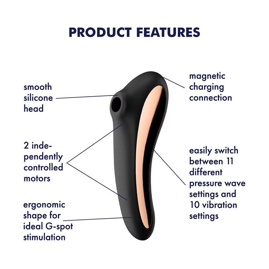 Satisfyer Dual Kiss – вакуум-волновой стимулятор + вибратор