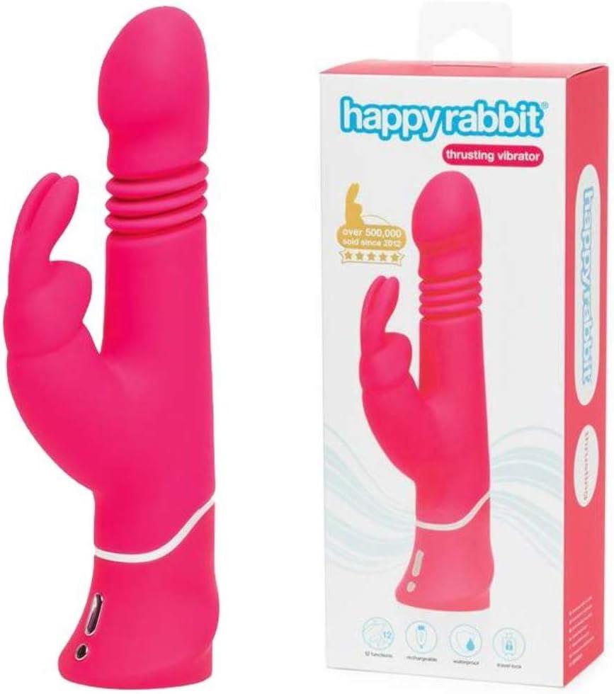 Вибратор-кролик Thrusting Realistic Rechargeable Rabbit Vibrator с поступательными движениями