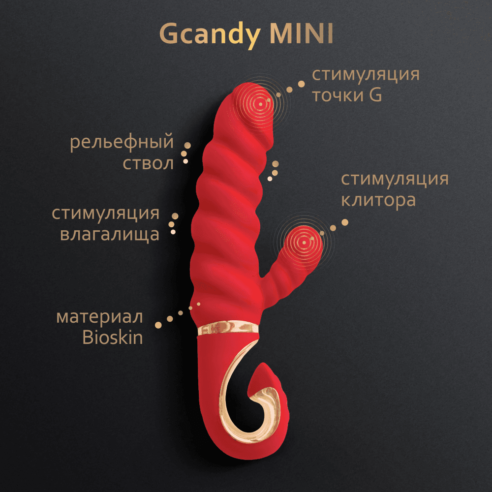 Миниатюрный вибратор-кролик с витым стволом Gvibe Gcandy Mini