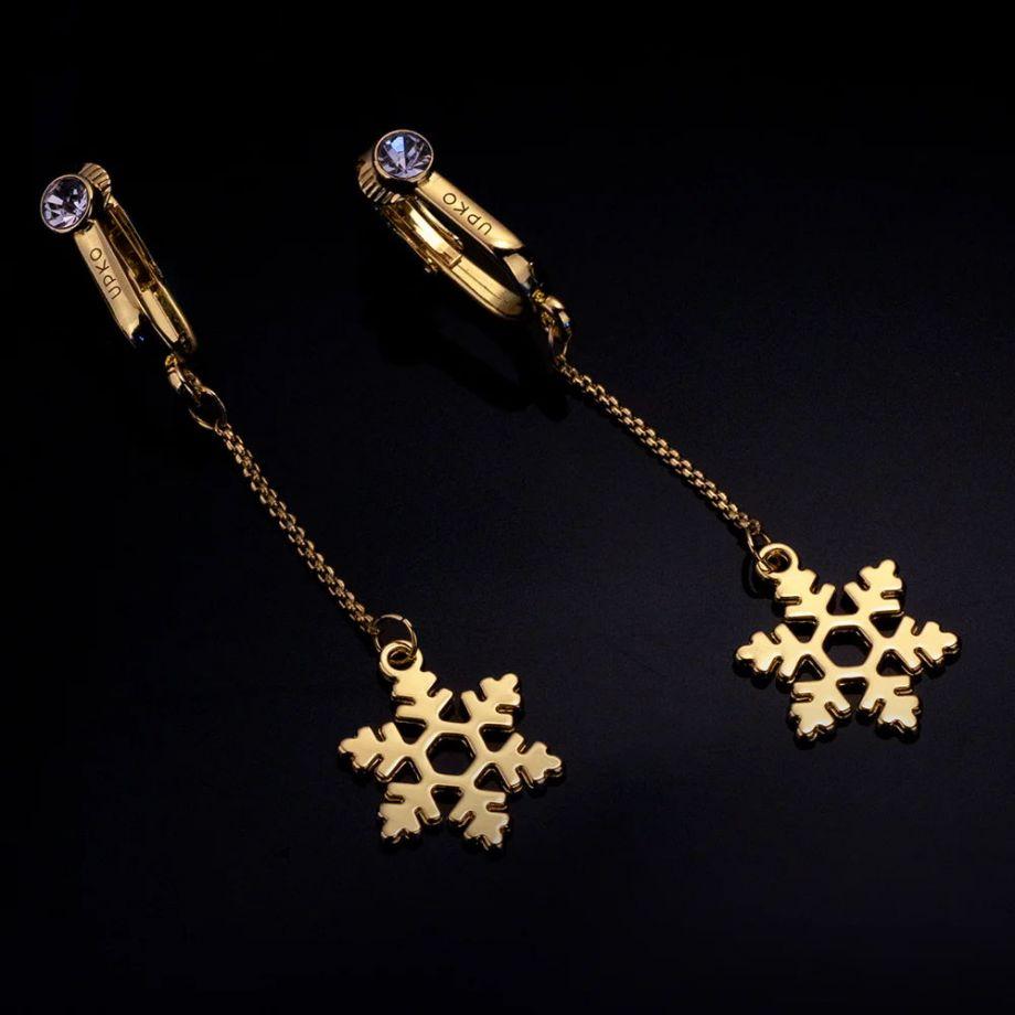 Подвески-клипсы Non-pierced clitoral jewelry dangle with snowflake для половых губ и клитора