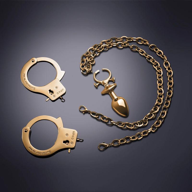Универсальный набор Butt Plug & Binding Chain Set(including handcuffs) анальная втулка + наручники