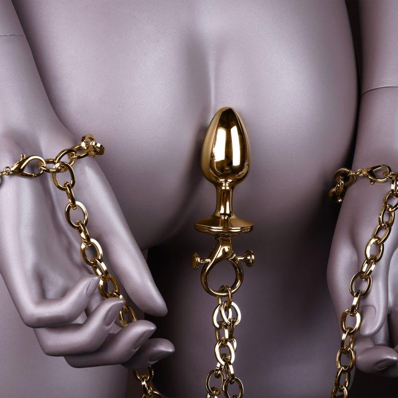 Универсальный набор Butt Plug & Binding Chain Set(including handcuffs) анальная втулка + наручники