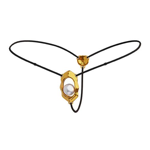 Стринги G-string Clitoral Jewelry с бусиной-стимулятором