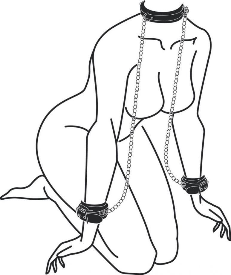 Комплект Leather Collar With Handcuffs