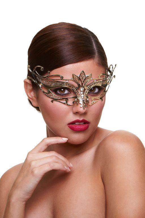 Маска Baci со стразами Masq Private Affair золотистая