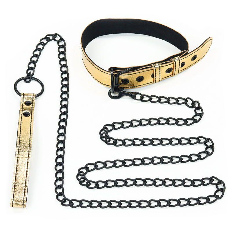 Ошейник "Metallic Pup" с поводком (по цветам)