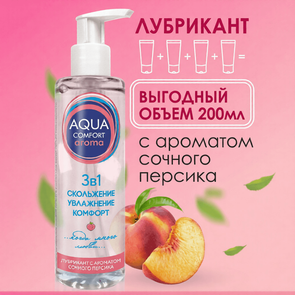 Гель-лубрикант на водной основе "AQUA COMFORT AROMA" с ароматом "Персик", Bioritm
