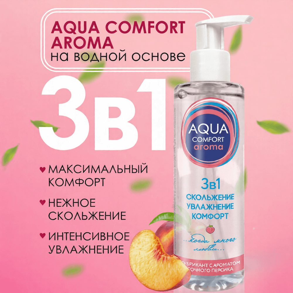 Гель-лубрикант на водной основе "AQUA COMFORT AROMA" с ароматом "Персик", Bioritm