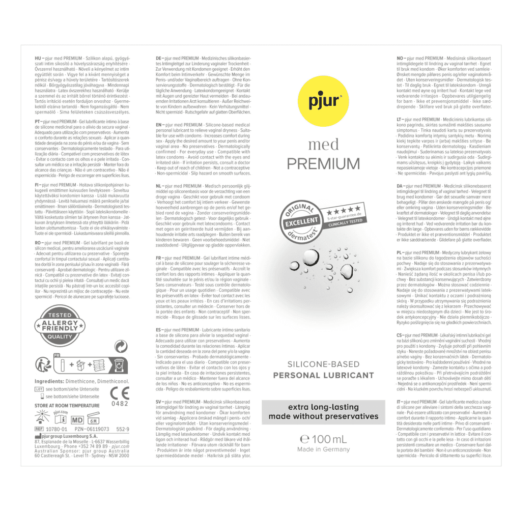 Смазка на силиконовой основе "med PREMIUM", Рjur