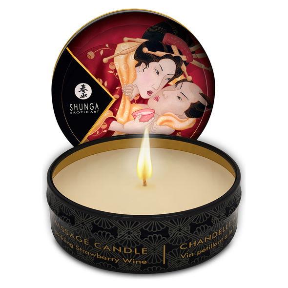 Массажная арома свеча Massage Candle Strawberry Клубничное вино