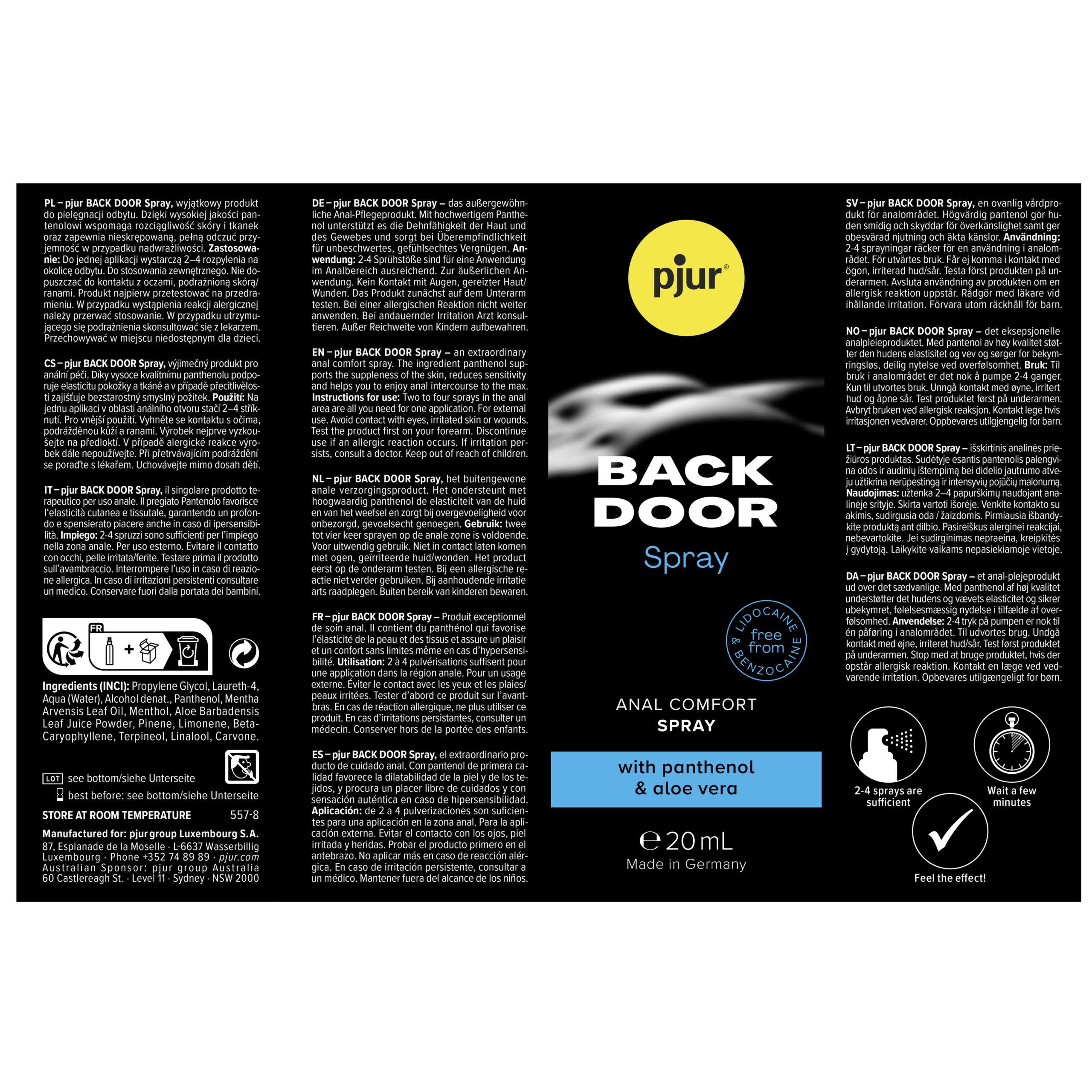 Анальная смазка (спрей) "BACK DOOR Spray" Pjur
