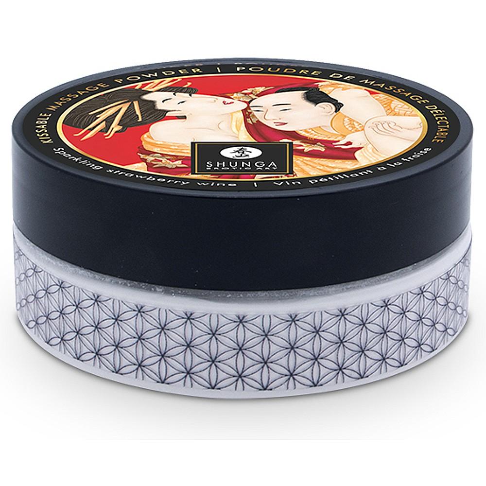 Пудра для тела массажная Shunga KISSABLE MASSAGE POWDER SPARKLING, со вкусом "Клубничное вино"