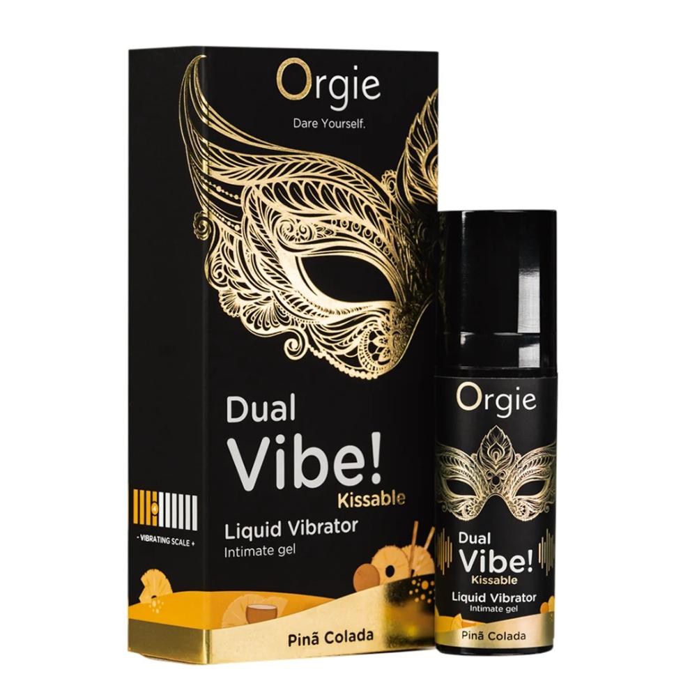 Жидкий вибратор DUAL VIBE! KISSABLE PINÃ COLADA с коктейлем Пина Колада