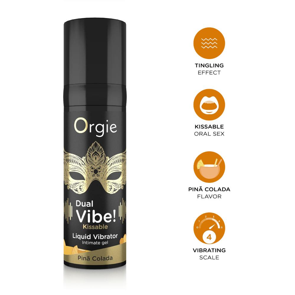 Жидкий вибратор DUAL VIBE! KISSABLE PINÃ COLADA с коктейлем Пина Колада