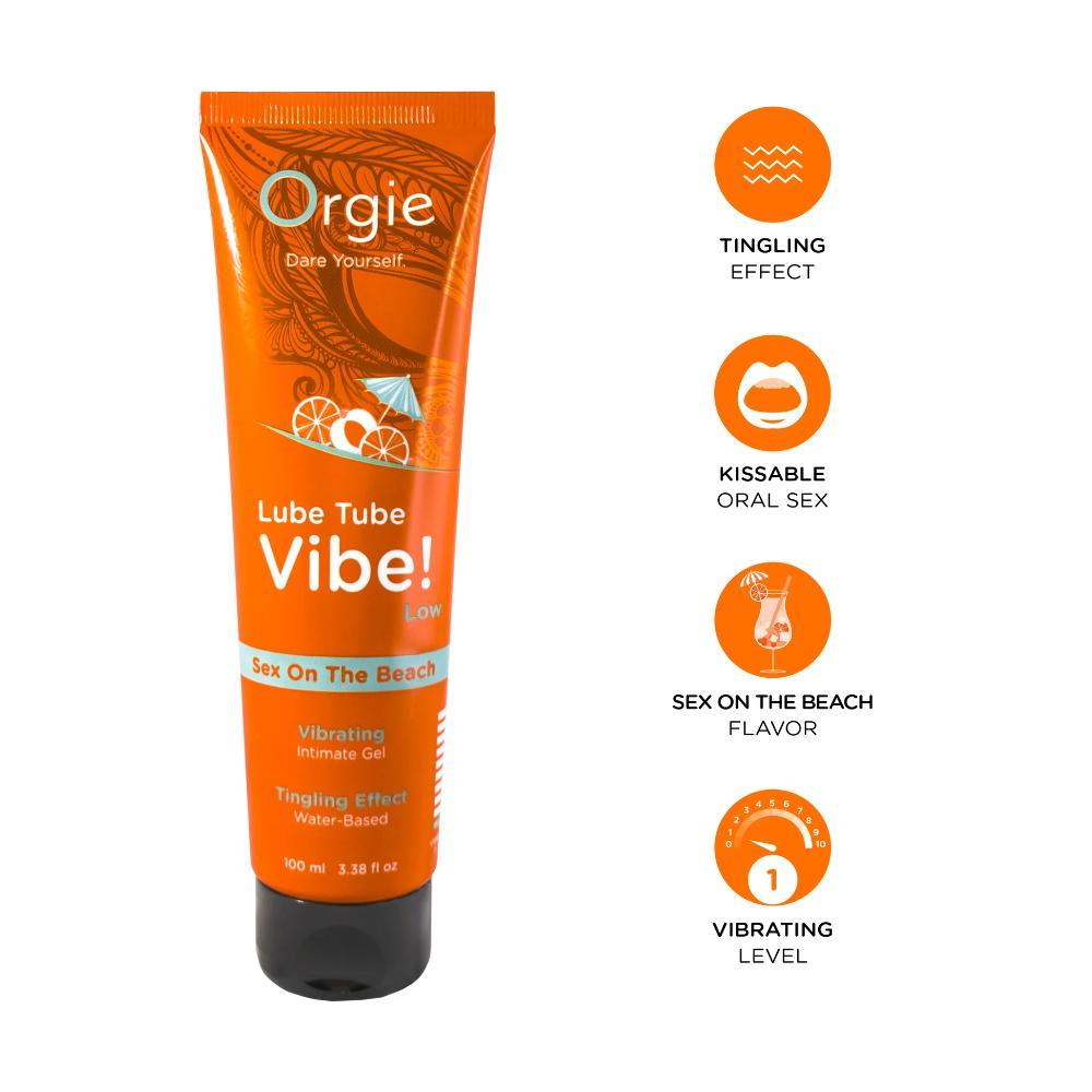 Возбуждающая смазка со вкусом "Секс на пляже" Orgie LUBE TUBE VIBE! - LOW