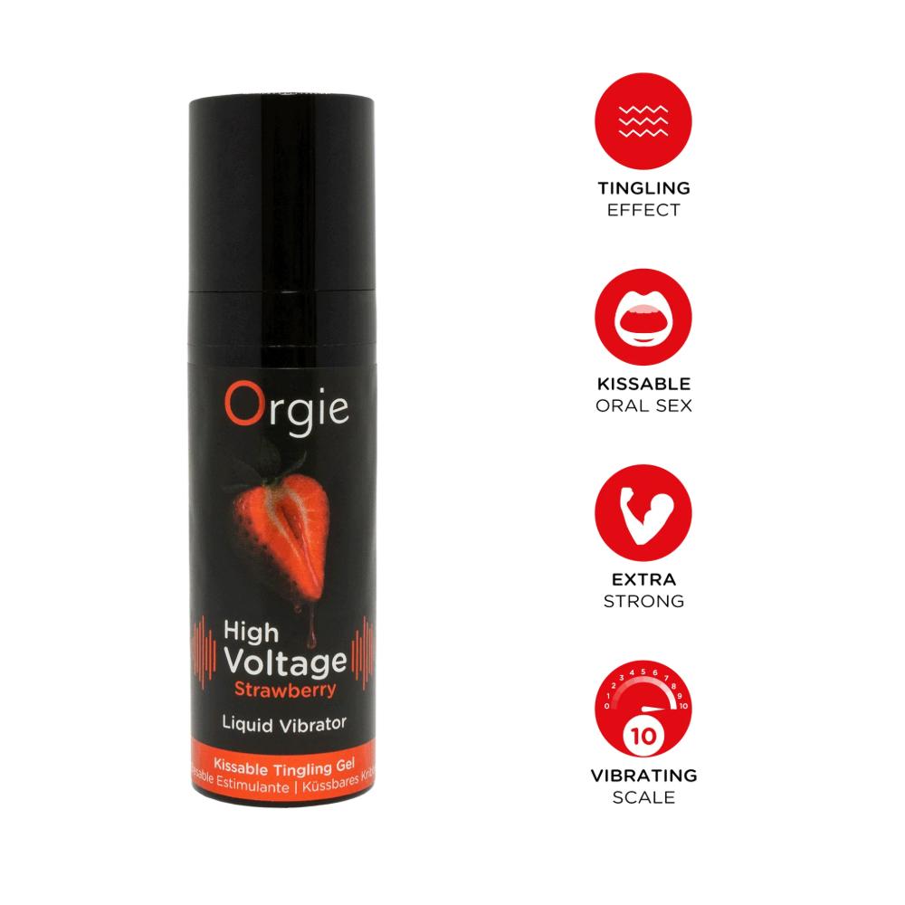 Жидкий вибратор "High Voltage Strawberry", Orgie