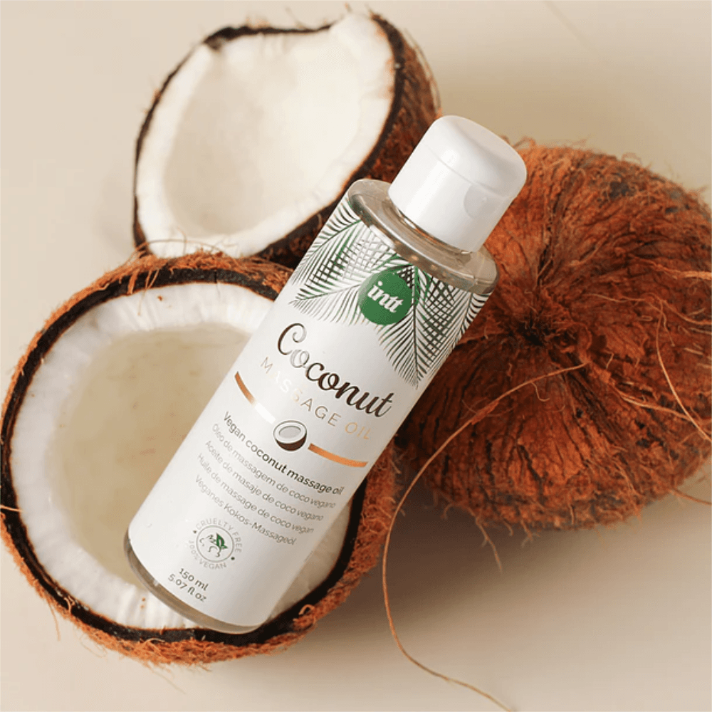 Массажное масло с ароматом кокоса "MASSAGE OIL COCONUT VEGAN", intt