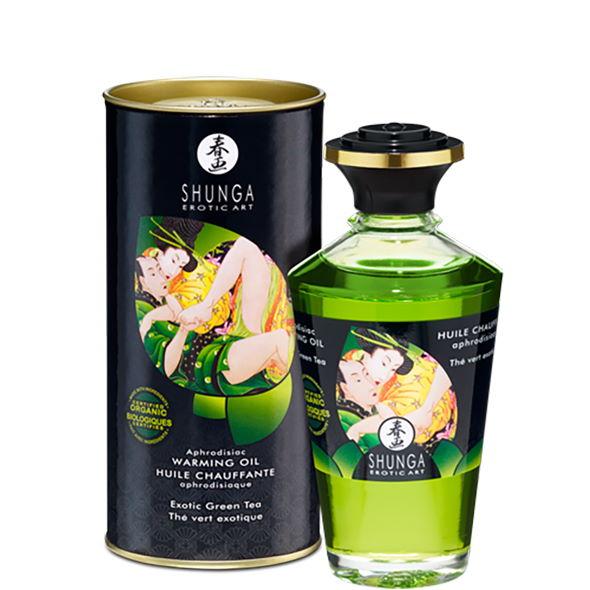 Массажное масло со вкусом "Зеленый чай" Shunga APHRODISIAC WARMING OIL