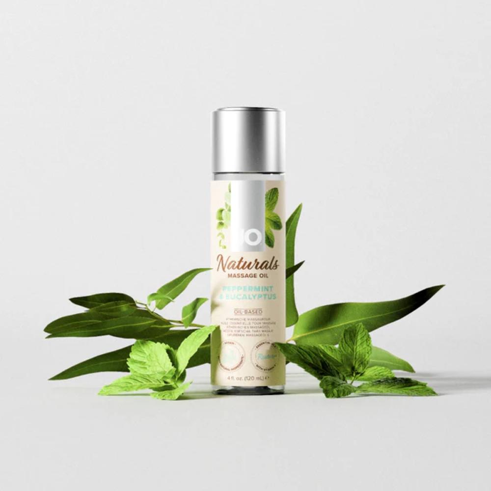 Освежающее массажное масло JO "Naturals Massage Oil Peppermint & Eucalyptus"