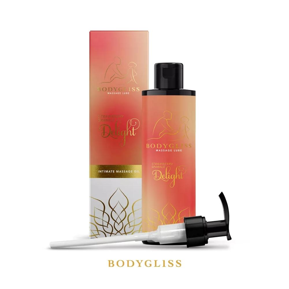 Массажный гель 2 в 1 с ароматом Клубники и Шампанского "BodyGliss Massage Oil And Lubricant in 1 Strawberry & Champagne"