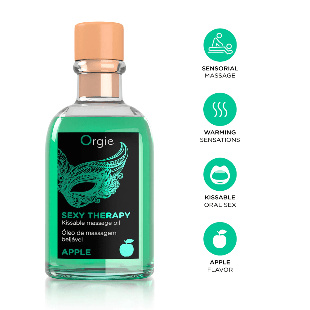 Массажное масло с ароматом яблока и перышко "Sexy Therapy Apple", Orgie