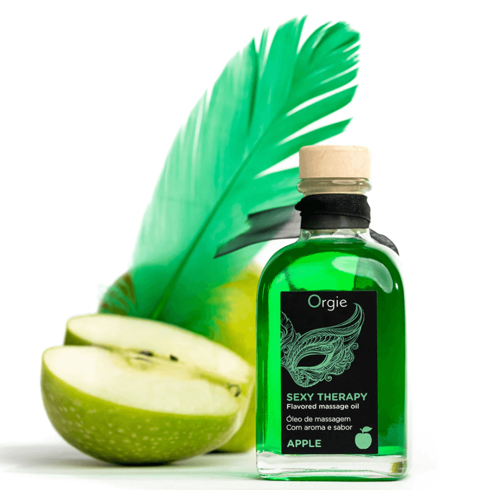 Массажное масло с ароматом яблока и перышко "Sexy Therapy Apple", Orgie