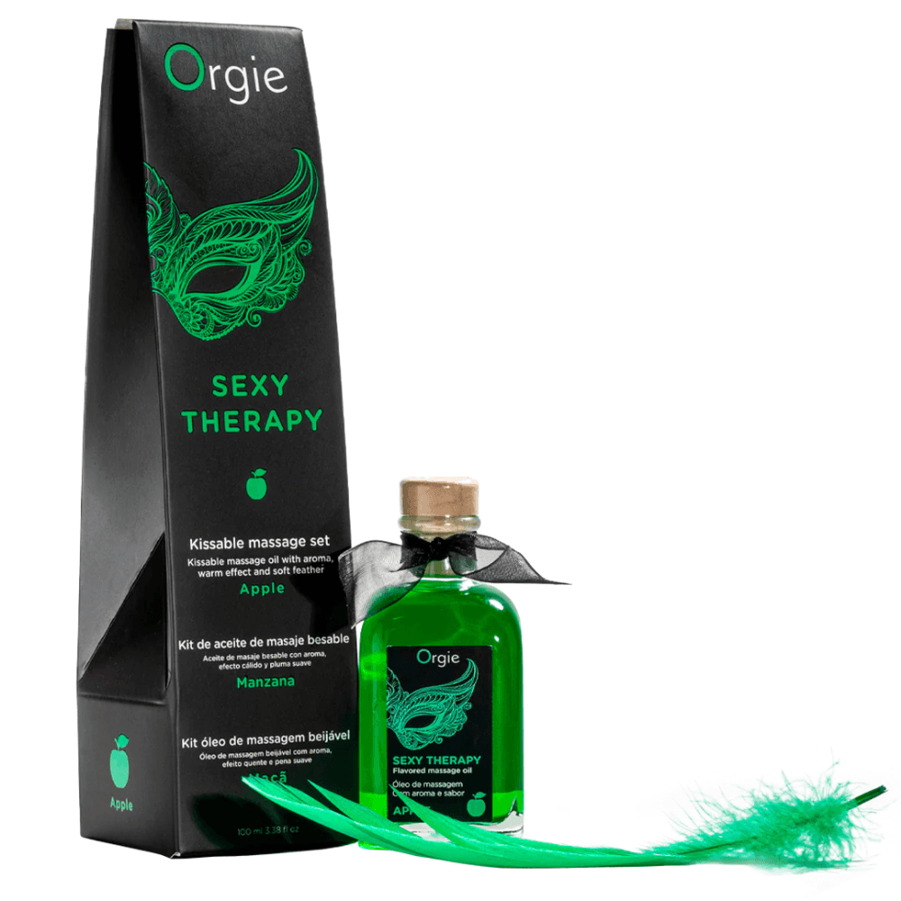 Массажное масло с ароматом яблока и перышко "Sexy Therapy Apple", Orgie