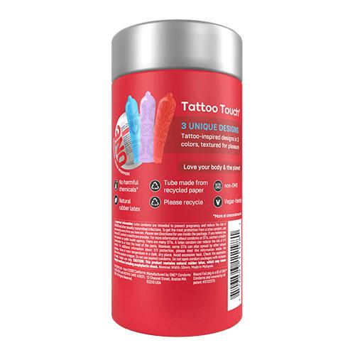 Презервативы ONE Tattoo Touch с текстурой в виде татуировок