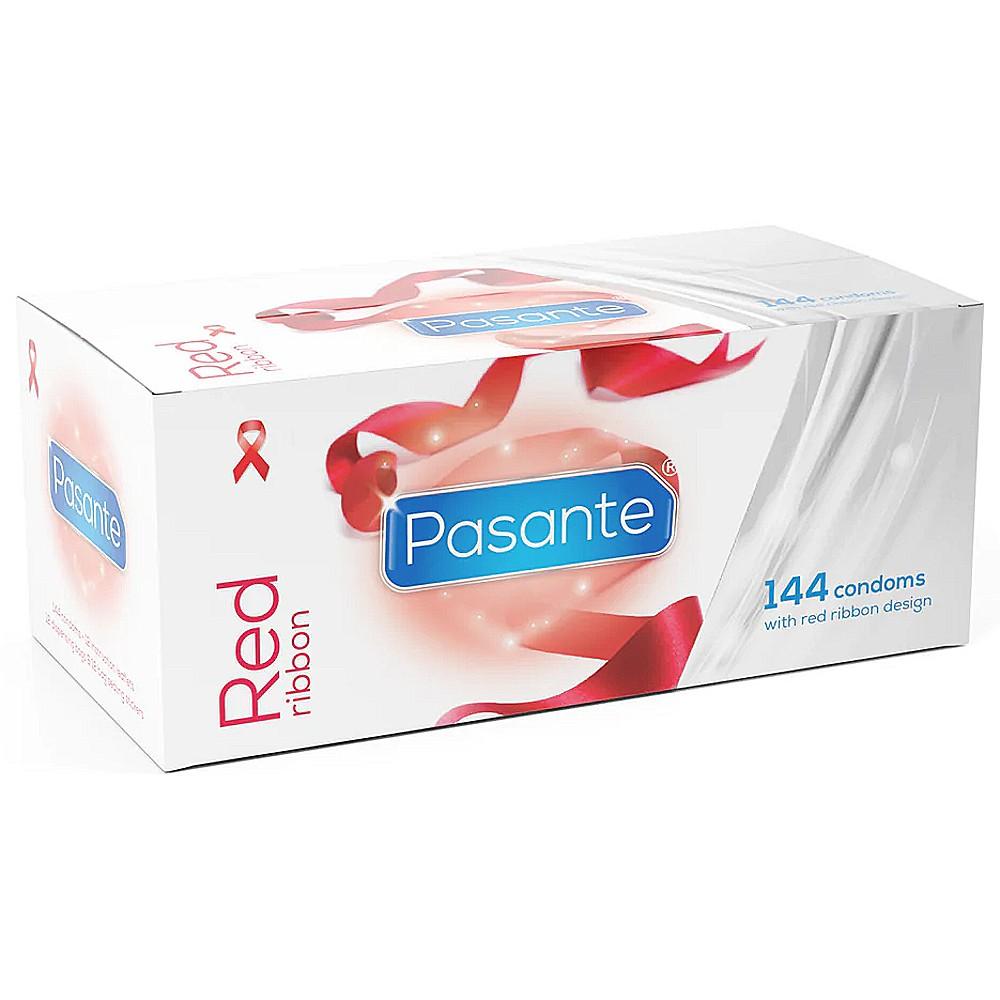 Анатомические презервативы со смазкой Pasante Red Ribbon