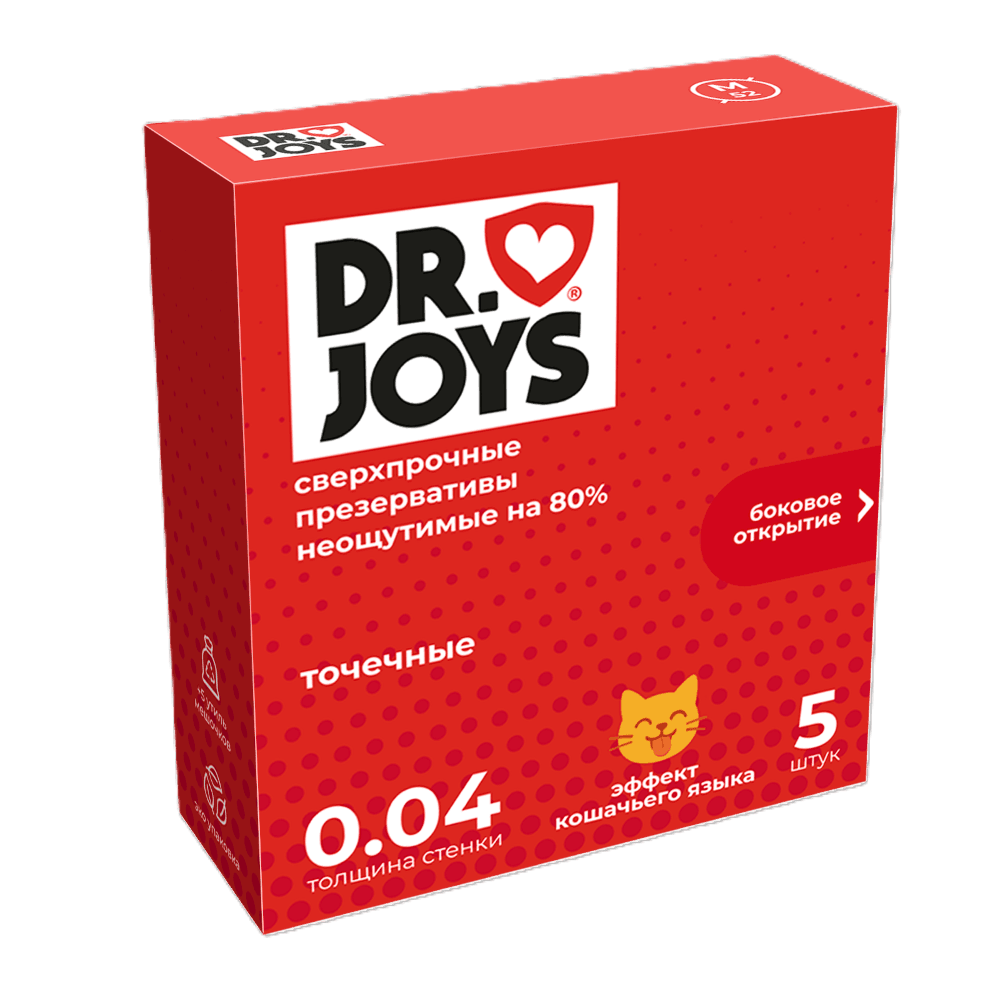 Ультратонкие латексные презервативы "Кошачий язык", Dr.Joys