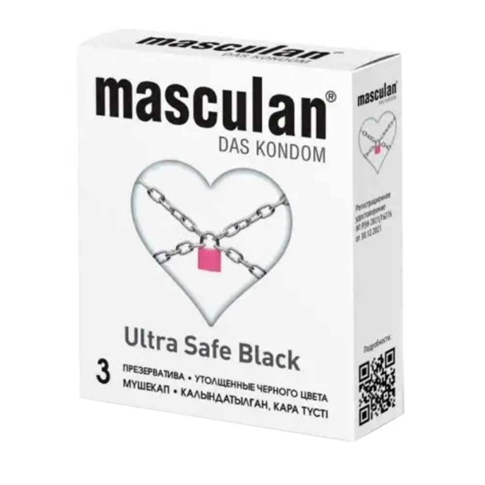 Прочные презервативы Masculan Ultra Safe Black