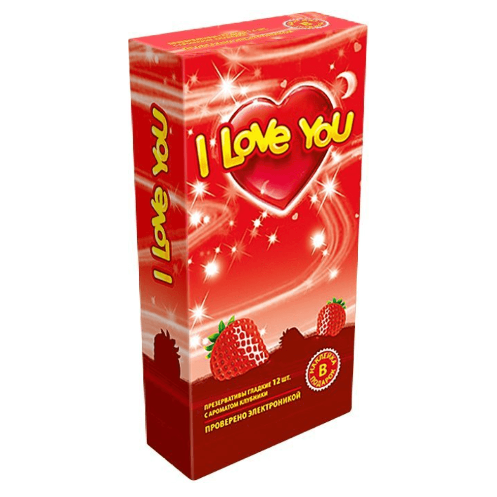 Презервативы I LOVE YOU № 12 с ароматом "Клубника"