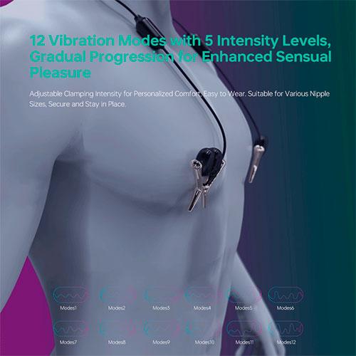 Зажимы на соски с вибрацией TINGON Vibrating Nipple Clamps N1