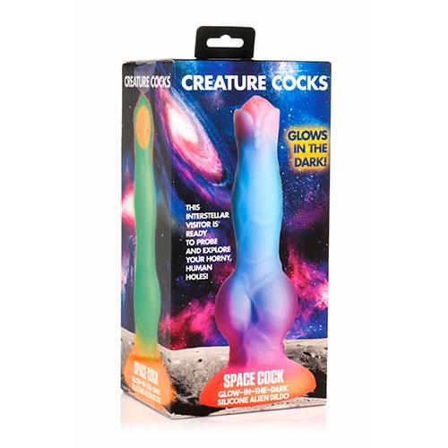 Светящийся в темноте космический дилдо Silicone Alien Dildo