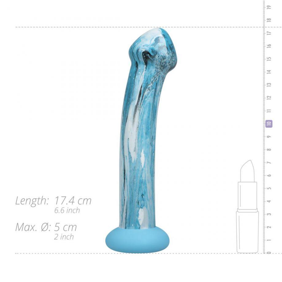 Стекло фаллос Ocean Ripple Glass Dildo