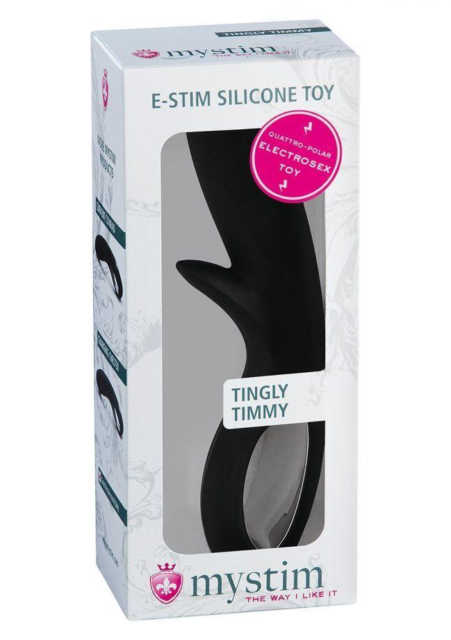 Элитный фаллоимитатор для электростимуляции Tingly Timmy E-stim Dildo Black