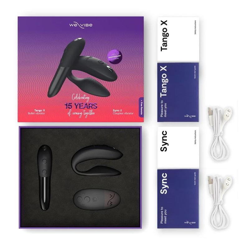 Набор для пар WOW 15 Year Anniversary Collection: минивибратор Tango X + вибратор для пар Sync 2