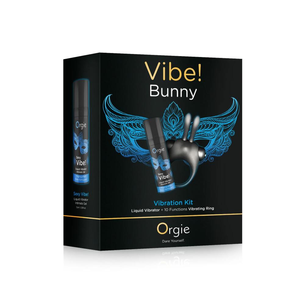 Жидкий вибратор и эрекционное кольцо с вибрацией "VIBE! BUNNY", Orgie