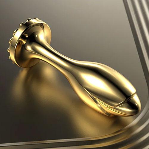 Анальная металлическая втулка LOCKINK Pearl Rose - shape Anal Plug