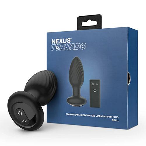 Анальная втулка с вибрацией, вращением и ПДУ NEXUS Tornado Small