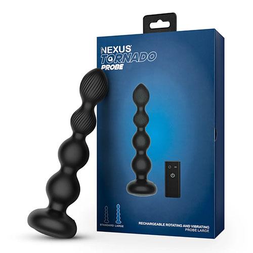 Анальная втулка с вибрацией, вращением и ПДУ NEXUS Tornado Probe Large