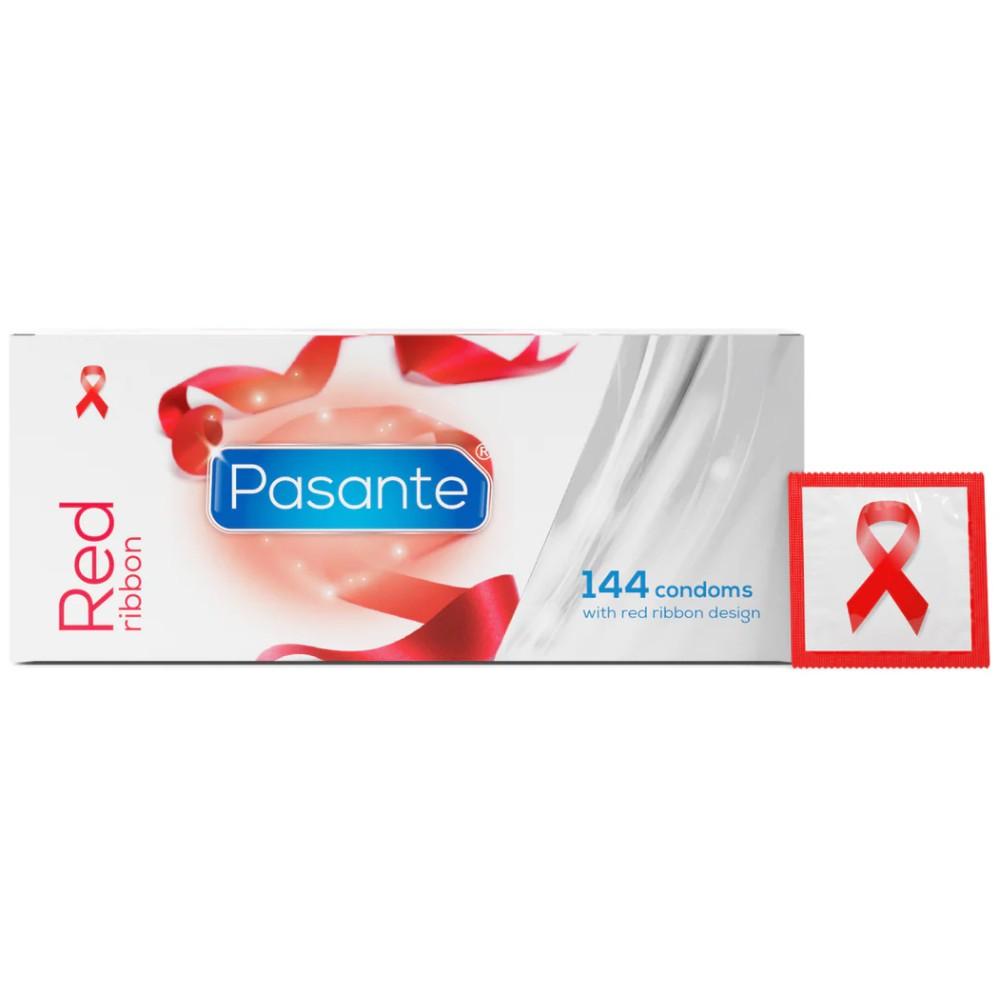 Анатомические презервативы со смазкой Pasante Red Ribbon