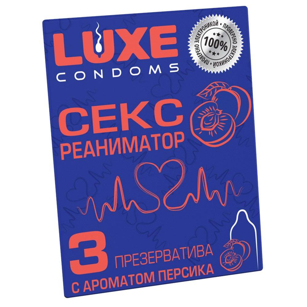 Презервативы ребристые с ароматом персика Luxe "Сексреаниматор"